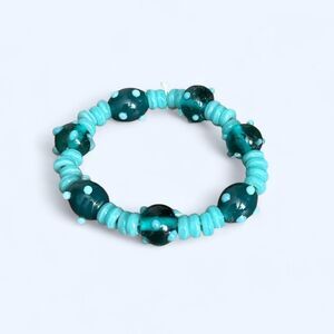 Handmade Bracelet With Teal Glass Beads